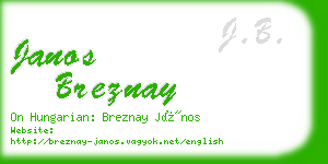 janos breznay business card